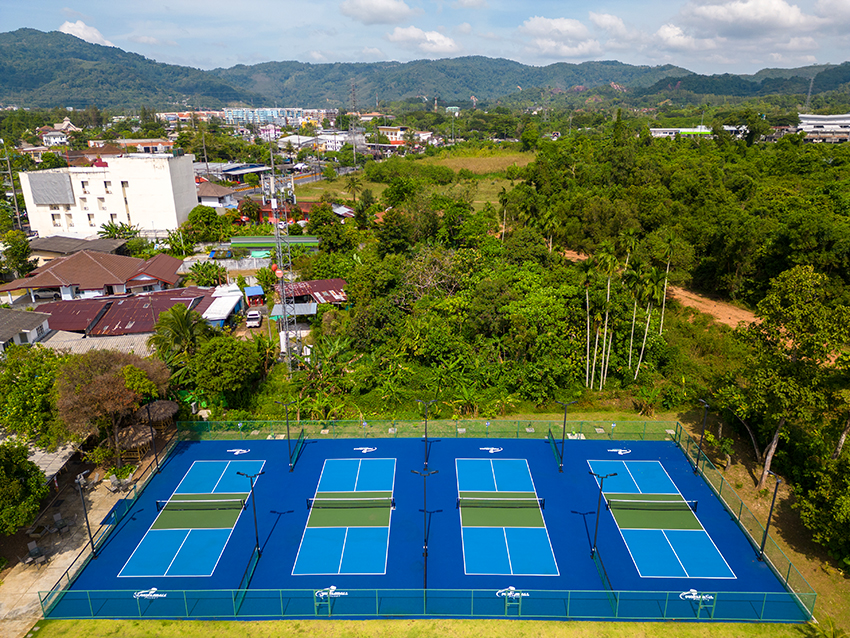 Thi công sân pickleball trên sàn sân thượng 6 lớp sơn SPORTTEK nền nhựa, giá linh hoạt